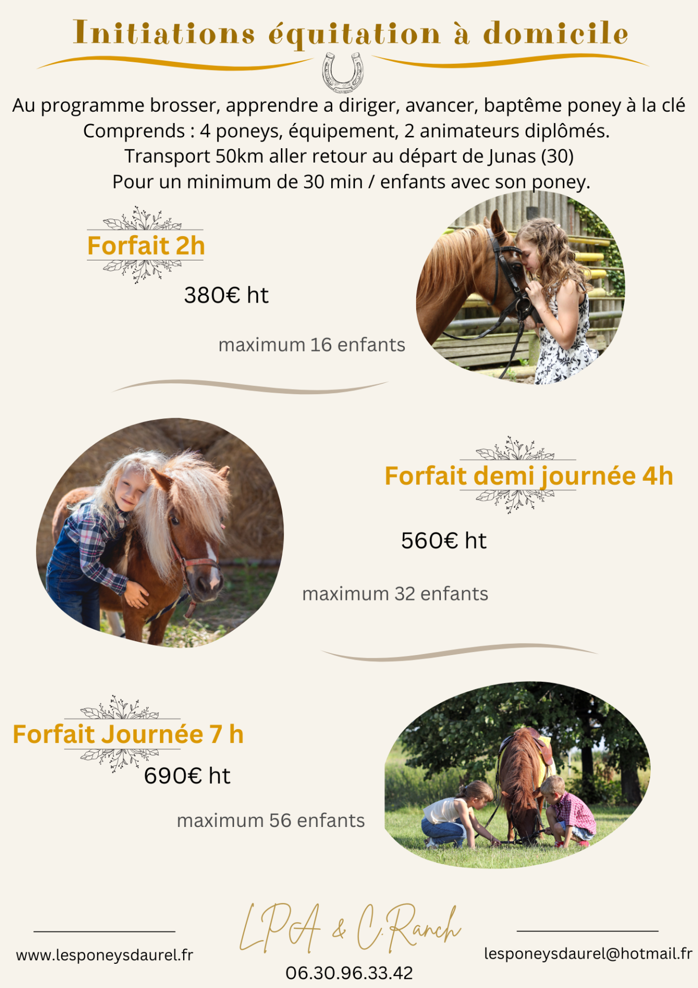 Location poney a domicile ecole centre loisir 2024